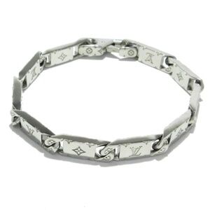 100% Authentic LOUIS VUITTON Monogram Tied Up Silver Bracelet